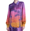 Berenice Cali Button Down Top In Print In Multi
