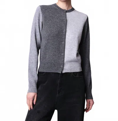 Berenice Camaieu Knit Cardigan In Grey Mix In Blue