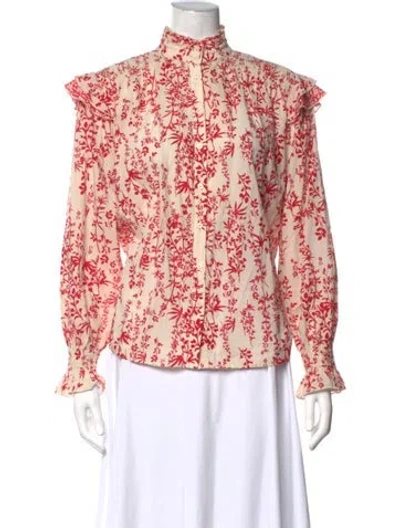 Pre-owned Berenice Floral Print Long Sleeve Blouse In Multicolor