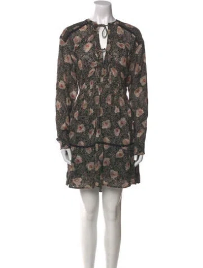 Pre-owned Berenice Floral Print Mini Dress In Multi