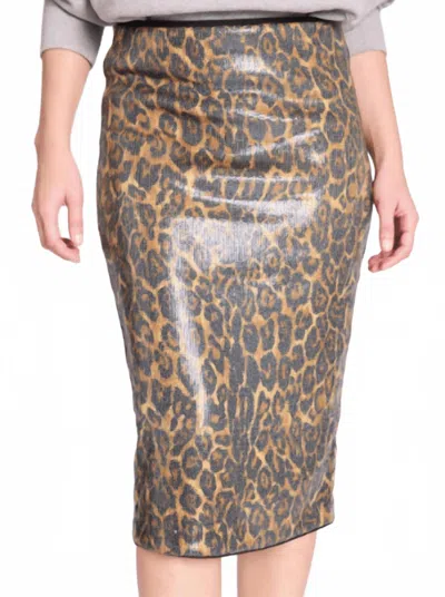 Berenice Jamyla Midi Skirt In Leopard In Brown