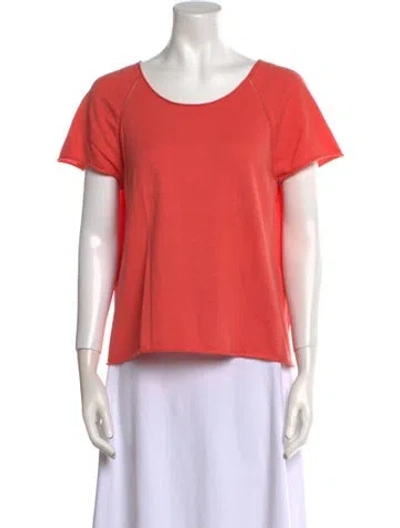 Pre-owned Berenice Laplume Scoop Neck T-shirt In Orange