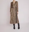 Berenice Rita Robe Longue Dress In Leopard Print In Multi