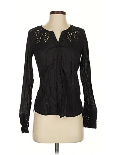 Pre-owned Berenice Long Sleeve Blouse In Black