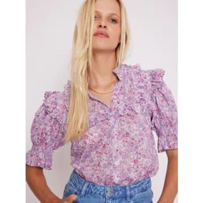 Berenice Manche Courte Blouse In Pink Liberty
