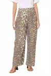 Berenice Monaco Leopard Print Wide Leg Jean In Brown In Brown