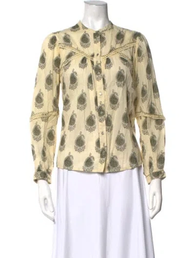Pre-owned Berenice Paisley Print Long Sleeve Blouse In Multicolor