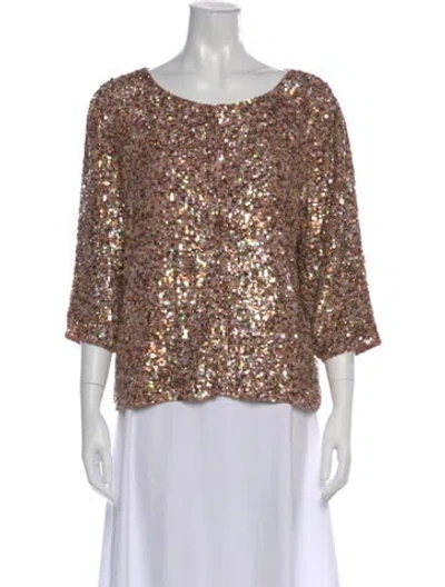 Pre-owned Berenice Patterned Crew Neck Top