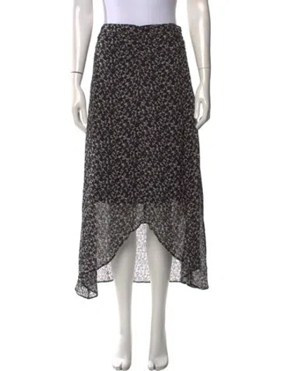 Pre-owned Berenice Printed Long Skirt In Black