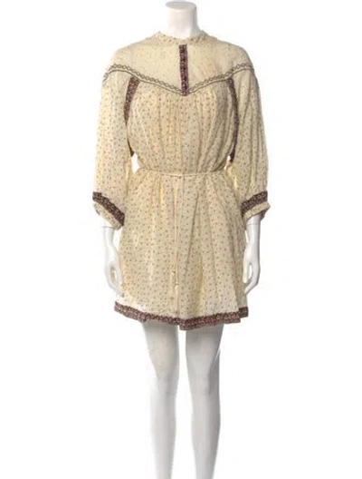 Pre-owned Berenice Printed Mini Dress In Neutral