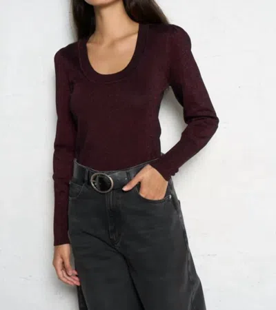 Berenice Pull Lurex Sweater In Burgandy Lurex In Brown