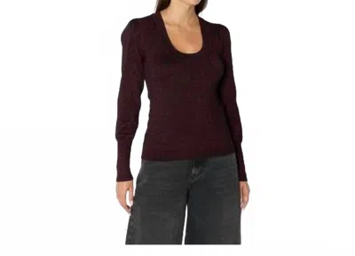 Berenice Pull Maille Laurex Bouffantes Top In Burgandy Lurex In Multi