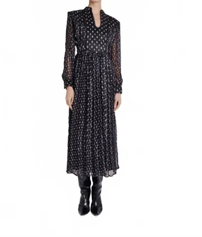 Berenice Quilted Midi Dress In Losali Print In Black