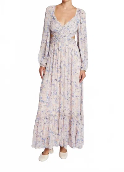 Berenice Rima Open Back Maxi In Blue Multi