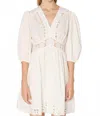 Berenice Roodie Lace Embroidered Mini Dress In White In White