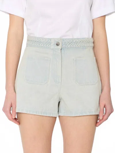 Berenice Sasha Denim Shorts In Light Blue In Gray