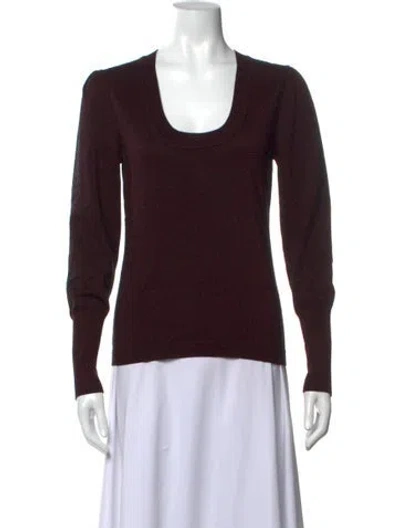 Pre-owned Berenice Scoop Neck Sweater In Burgundy