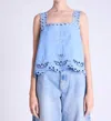 Berenice Tista Embroidered Top In Light Blue In Blue