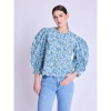 BERENICE VOLANT MANCHE BLOUSE IN BLUE LIBERTY PRINT