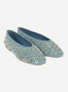 Berenice Women's Stud Ballerina Flats In Denim In Blue