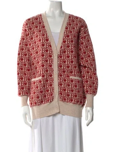 Pre-owned Berenice Wool Graphic Print Sweater In Red