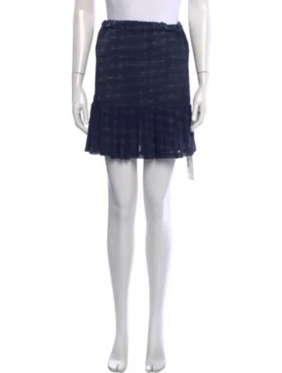 Pre-owned Berenice Wool Mini Skirt In Blue