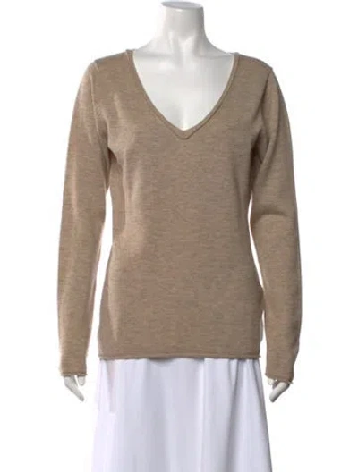 Pre-owned Berenice Wool V-neck Sweater In Neutrals