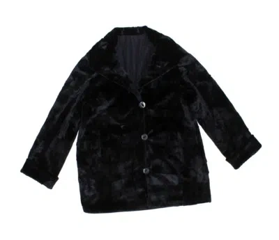 Pre-owned Bergama 813450 Plus Black Sheared Mink Fur Sections Reversible Stroller Coat 2xl