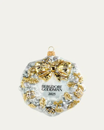Bergdorf Goodman 2025 Christmas Wreath With Presents Silver Ornament In Multi