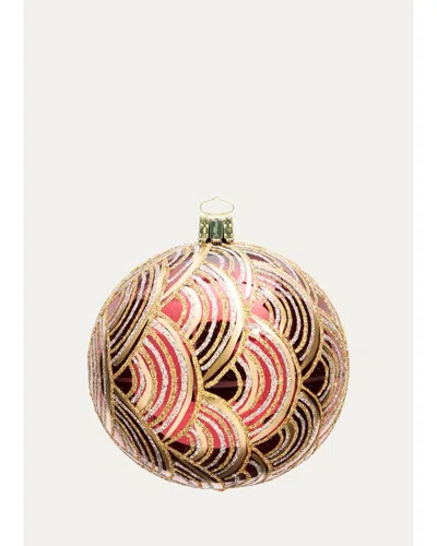 Bergdorf Goodman Art Deco Glitter Ball Ornament In Multi