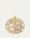 Bergdorf Goodman Art Deco Shiny Gold Ball Ornament In Gold