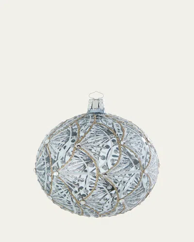 Bergdorf Goodman Art Deco Transparent Ball Ornament In Silver