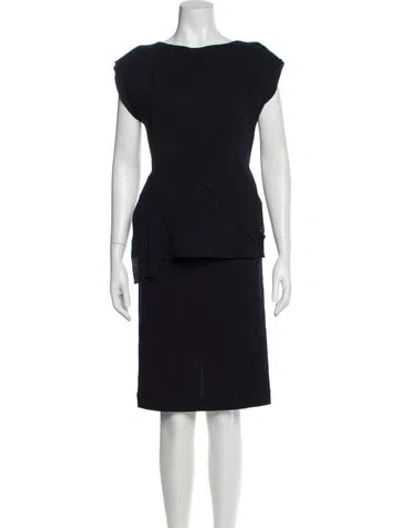 Pre-owned Bergdorf Goodman Bateau Neckline Knee-length Dress In Multi