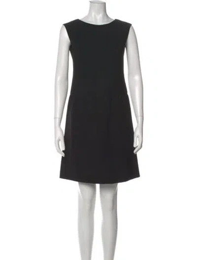 Pre-owned Bergdorf Goodman Bateau Neckline Mini Dress In Black