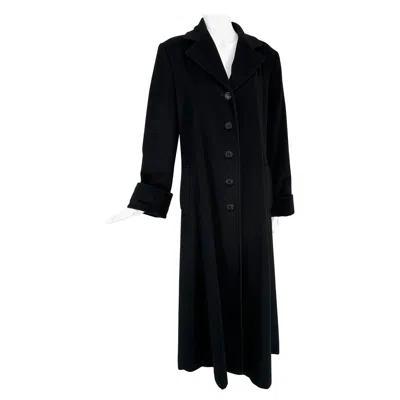 Pre-owned Bergdorf Goodman Black Cashmere Over Coat Deep Center Hem Vent