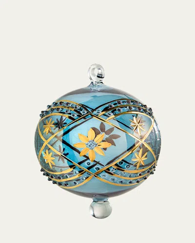 Bergdorf Goodman Blue Gold Decor Christmas Ornament