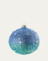 Bergdorf Goodman Blue/green Ombre Glitter Ball Ornament In Blue