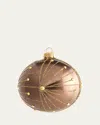 Bergdorf Goodman Bronze Glitter Line Ball Christmas Ornament In Brown