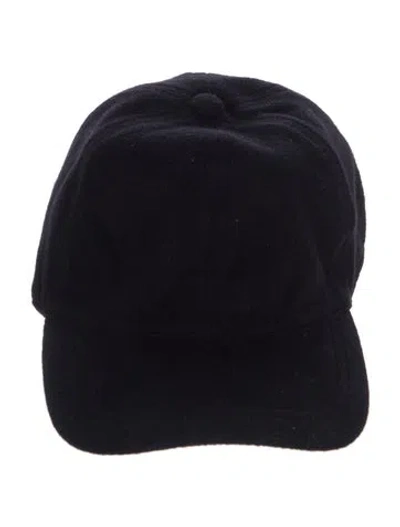 Pre-owned Bergdorf Goodman Cashmere Baseball Cap In Black
