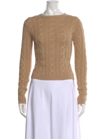 Pre-owned Bergdorf Goodman Cashmere Bateau Neckline Sweater In Brown