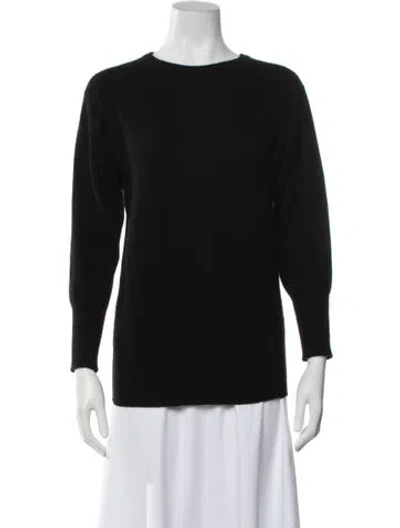 Pre-owned Bergdorf Goodman Cashmere Crew Neck Sweater In Black