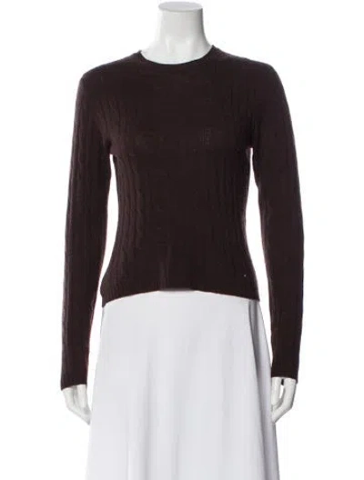 Pre-owned Bergdorf Goodman Cashmere Crew Neck Sweater In Brown