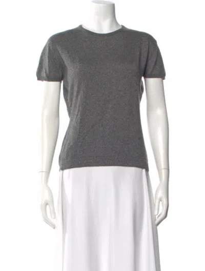 Pre-owned Bergdorf Goodman Cashmere Crew Neck Sweater In Gray
