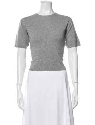 Pre-owned Bergdorf Goodman Cashmere Crew Neck Sweater In Gray