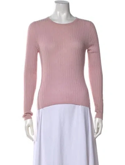 Pre-owned Bergdorf Goodman Cashmere Crew Neck Sweater In Pink