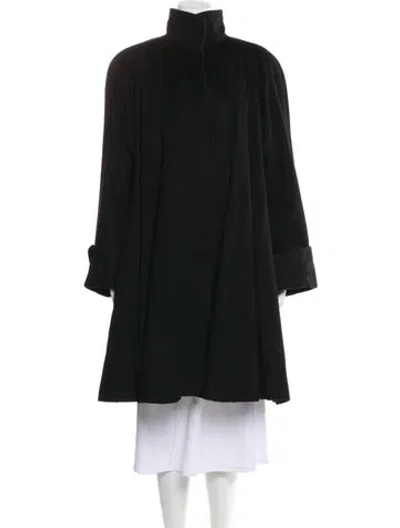 Pre-owned Bergdorf Goodman Cashmere Faux Fur Coat In Black