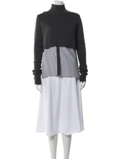 Pre-owned Bergdorf Goodman Cashmere Midi Length Dress In Gray