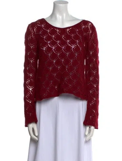 Pre-owned Bergdorf Goodman Cashmere Printed Sweater In Red
