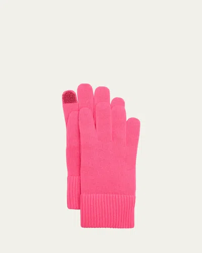 Bergdorf Goodman Cashmere Touchscreen Gloves In Pink