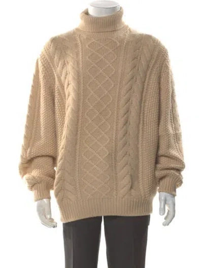 Pre-owned Bergdorf Goodman Cashmere Turtleneck Pullover In Brown